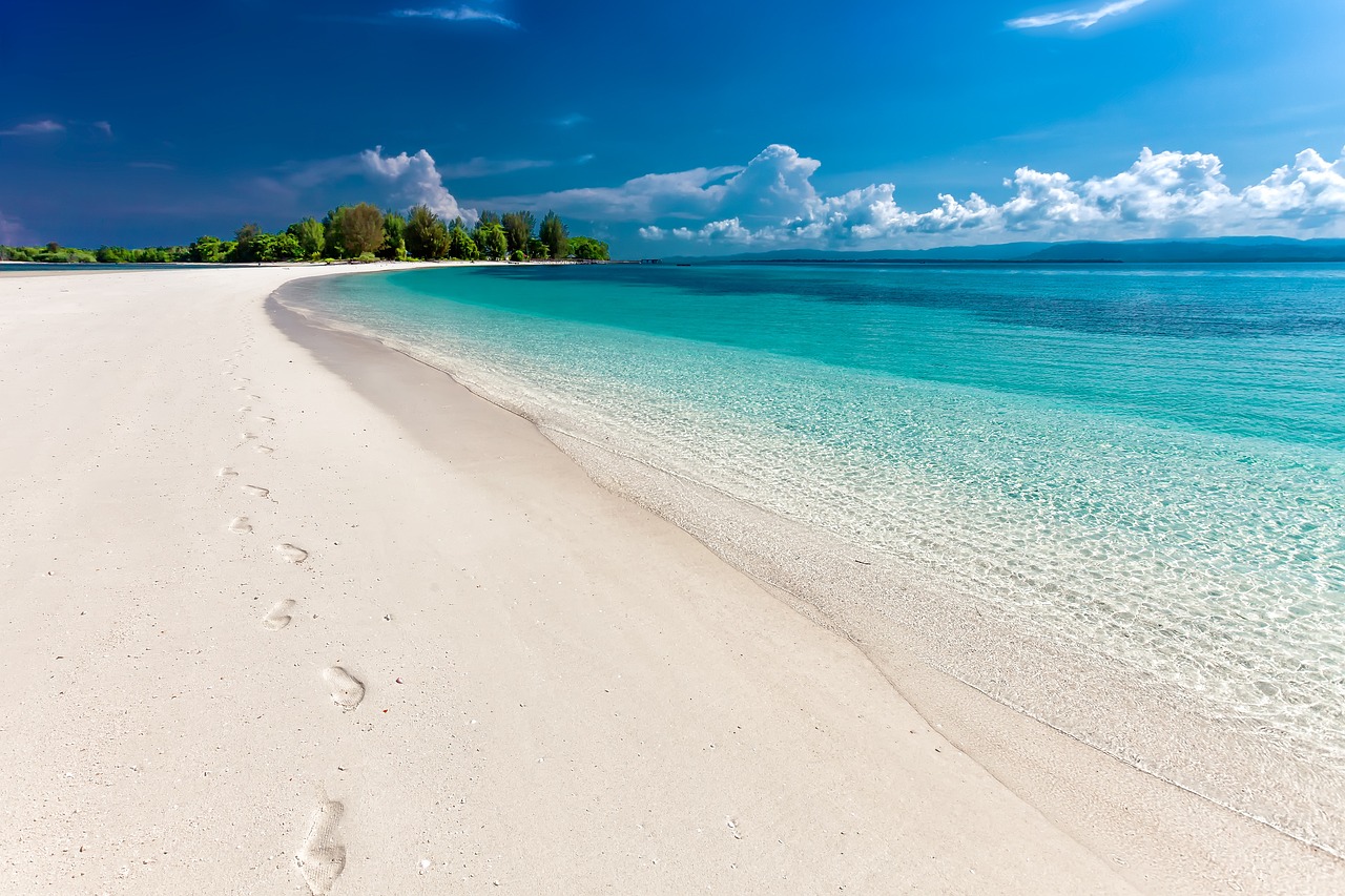 This is a sand beach of Dodola, which is a small island near Morotai, Indonesia